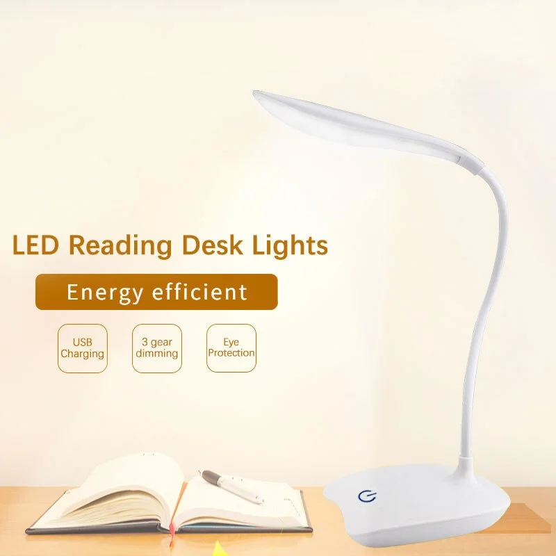 Rechargeable Reading Desk Lamp, USB LED Night Light