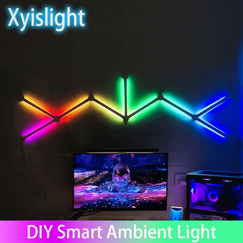 RGB Smart Wall Light Panels – Voice Control Gaming Room Accent Light