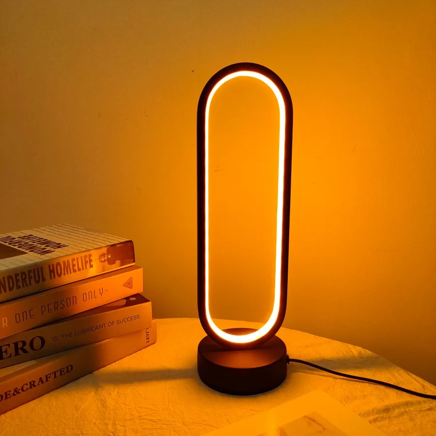 Ring Table Lamp, Tricolor Dimming LED Night Light