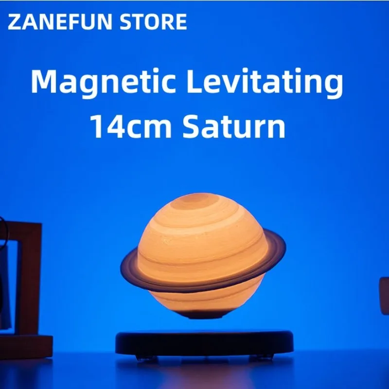 Levitating Saturn Lamp – Rechargeable Floating Planet Table Light