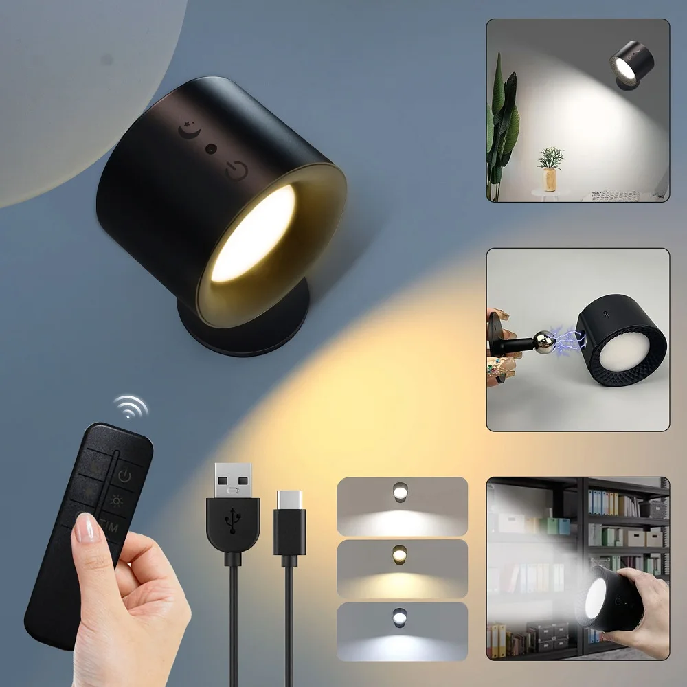 Double-Head LED Wall Sconce – 360° Rotatable Night Light
