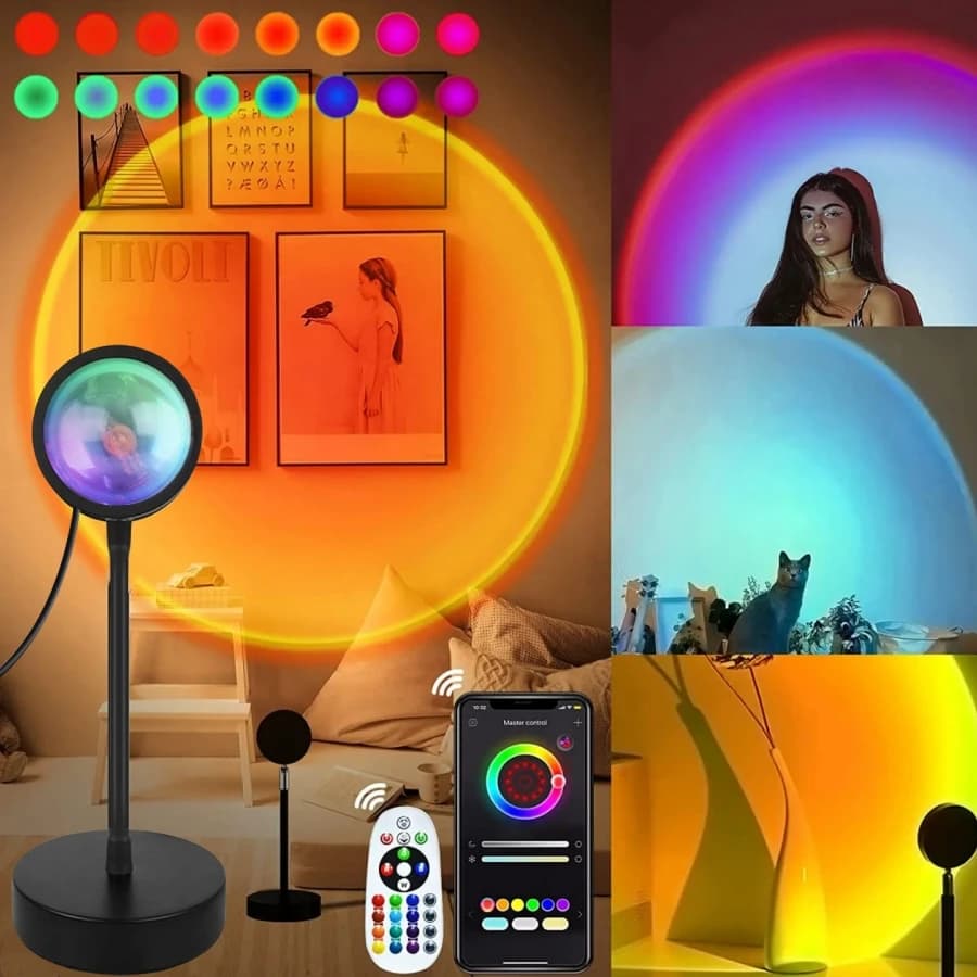 Smart RGB Sunset Projection Lamp – USB Tuya App Remote Control