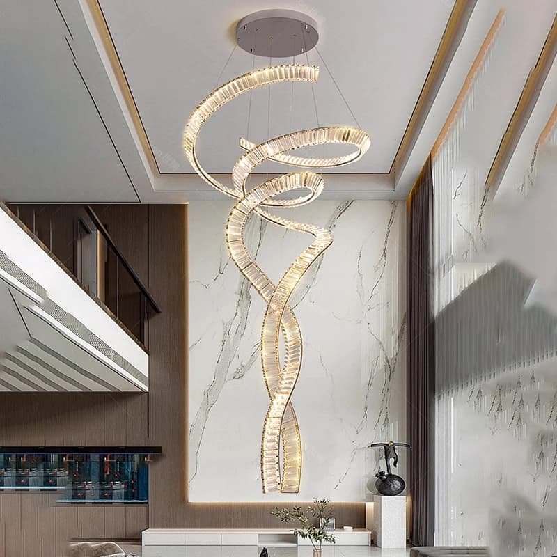Round LED Crystal Chandelier – Modern Ceiling Pendant Light