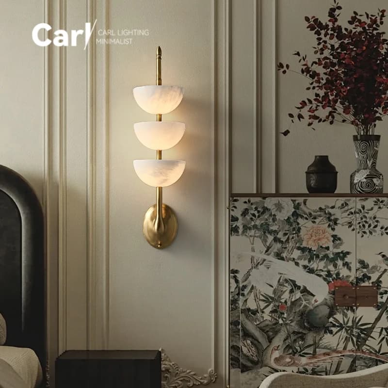 Spanish Marble Wall Lamp – Nordic Modern Bedside Sconce