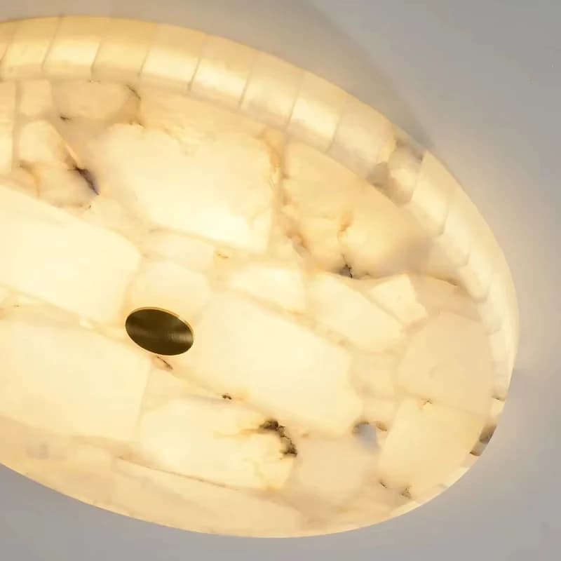 Round Alabaster Ceiling Light – Spanish Marble Indoor Lamp