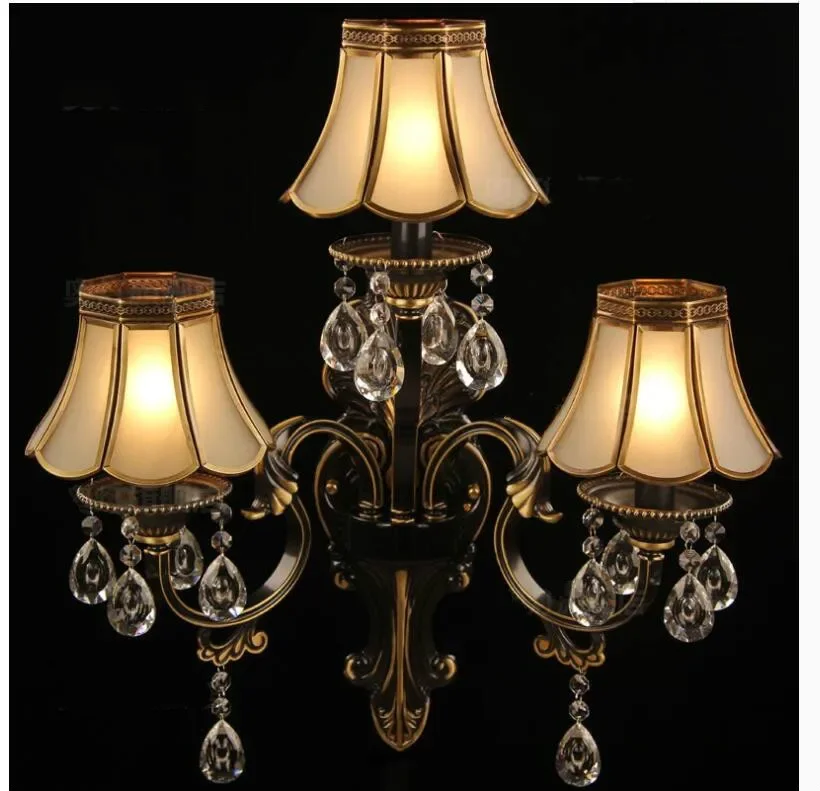 European Glass Copper LED Wall Sconce