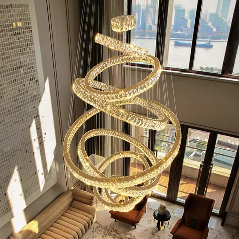 LED Chandelier – Modern Staircase & Living Room Pendant Lamp