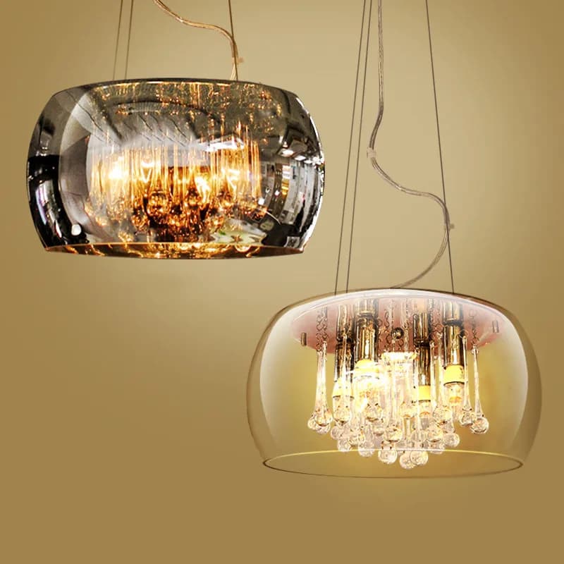Nordic Crystal Glass LED Pendant Light for Living Room