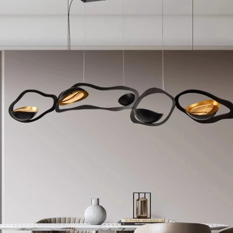 Black and Gold Chrome Chandelier – Nordic Hotel Lobby Pendant