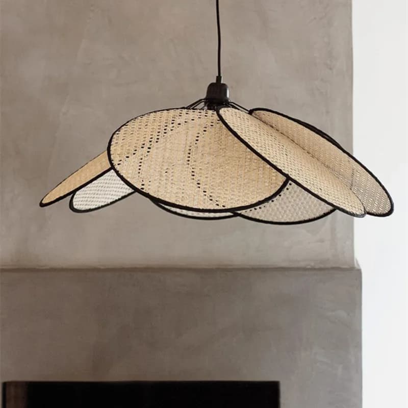 Wicker Rattan Pendant Light – Handmade Bamboo Dining Room Lamp