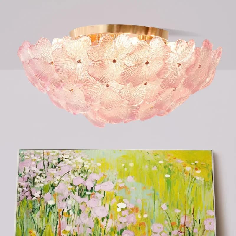 Murano Glass Ceiling Lamp – Colorful Flower Living Room & Bedroom Light