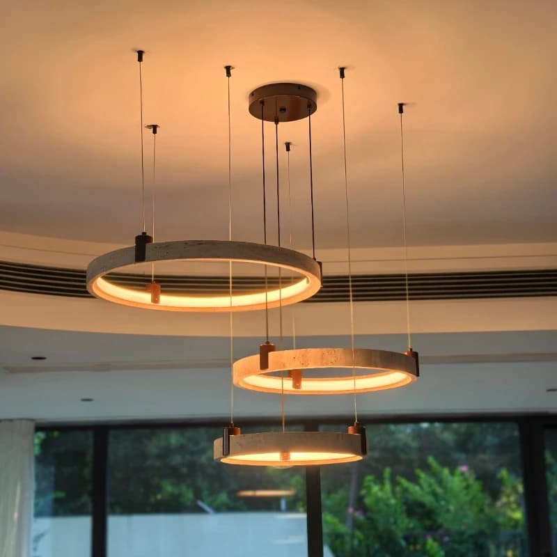 Cave Stone Pendant Light – Retro Chinese Style Full-Spectrum Lamp