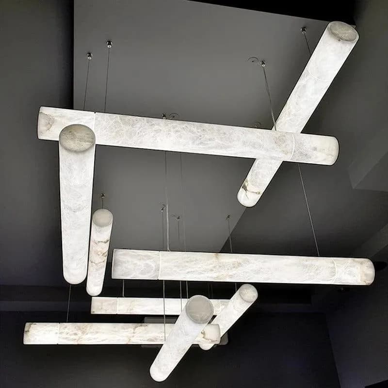 Linear Marble Pendant Light – Kitchen Island & Dining Room Chandelier