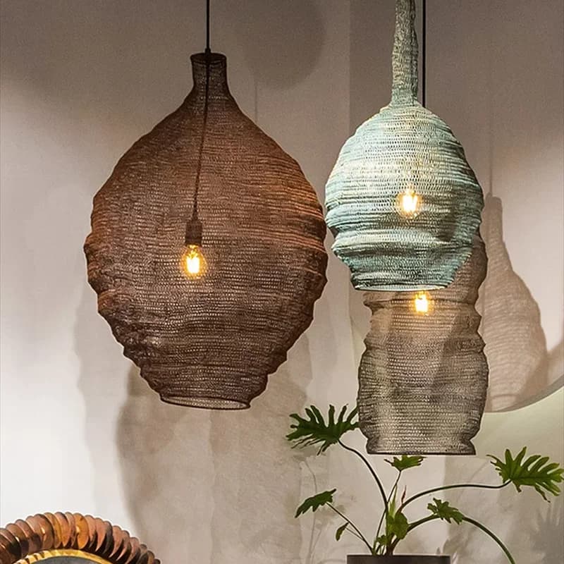Vintage Mesh Pendant Light – Wabi-Sabi Restaurant & Living Room Lamp