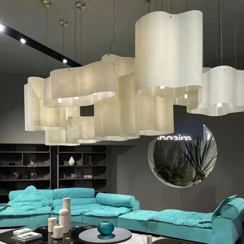 Nuvola Cloud Pendant Lamp Creative LED Fabric Hanging Chandelier For Parlor Restaurant Hotel Project Modern Large Pendant Lamp