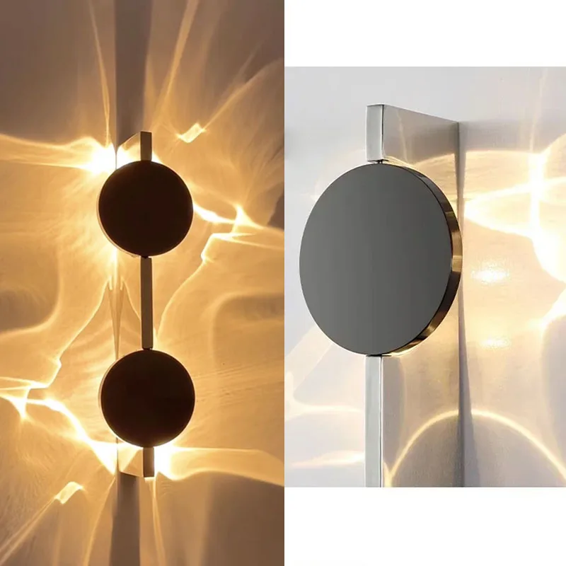 Modern LED Wall Light Rotatable Corrugated Wall Lamp Stainless Steel Atmosphere Wall Sconces Hotel Bedroom Bedhead Lights